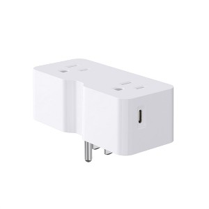 ELEGRP USB Wall Outlet Extender, with 21W USB C and USB A Ports, Electrical Outlet Extender Wall Tap for Travel, Home and Office, 125V, White, 1 Pack - 1 of 1