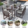 7 Pieces Acacia Wood Outdoor Dining Set,Wooden Garden Dining Table and Chair Set with Cushions,Dining Table with Umbrella Hole-Coolbibila - 3 of 4