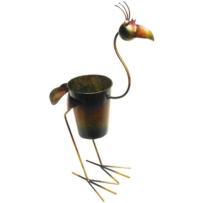 D-Art Collection Iron Standing Rooster Planter Décor
