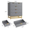 Dresser for Bedroom, 5 Drawer Grey Wooden Dresser with Gold Handles, Modern Storage Dressers & Chests of Drawers for Hallway, Entryway - 2 of 4
