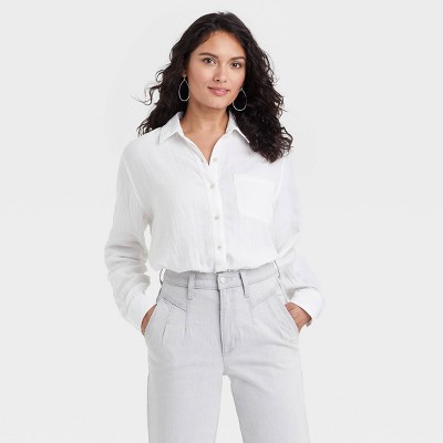 Womens White Collared Shirt : Target