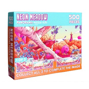 de.bored Neon Meadow 1 of 3 Panorama Puzzle - 500pc - 1 of 4