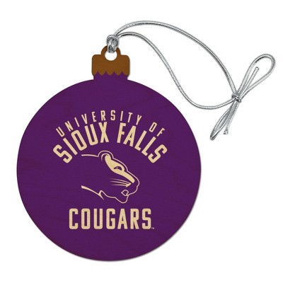 University of Sioux Falls Cougars Logo Wood Christmas Tree Holiday Ornament