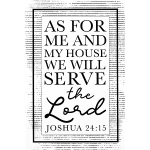Dicksons IBB-238 As for Me and My House We Will Serve The Lord White and Black 3 x 2 Paper Itty Bitty Blessings Card Bookmark, Pack of 24 - 1 of 2