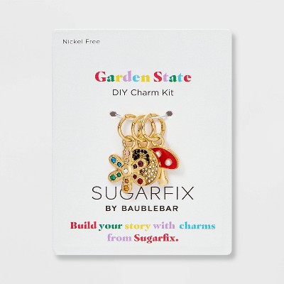 SUGARFIX by BaubleBar Garden State Charm Necklace Set 3pc - Red/Black/Gold: Lobster Claw Clasp, Zinc Material