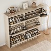 6 Drawer Shoe Cabinet - Wood Organizer w/ Adjustable Shelf for Entryway & Living Room - 3 of 4