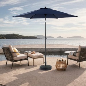 9FT Outdoor Sun Umbrellas, Market Patio Table Umbrella with Push Button Tilt and Crank, 6 Sturdy Ribs (Base Not Included) – Maison Boucle - 1 of 4