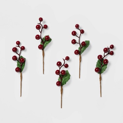 30ct Red Berries Christmas Sprigs - Wondershop 30 ct