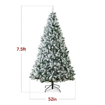 Winter Wonderland Pine Christmas Tree with Snow Flocking and Lights