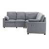 NicBex Modern 89" Linen Sectional Sofa Modular L Shape Recliner Couch with USB Ports for Living Room Apartment - 4 of 4