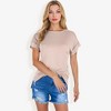 Anna-Kaci Women's Striped Knit Top with Crew Neck and Short Sleeves, Casual Loose Fit Comfortable Blouse - 3 of 4