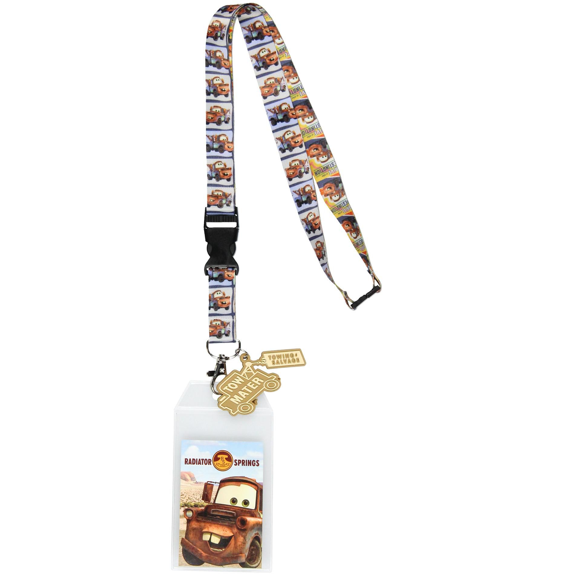 Disney Cars Mater Radiator Springs Lanyard ID Badge Holder with Rubber Charm