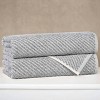 Viscose Cotton Blend Medium Weight Soft Textured Diagonal Ribbed Towel Set by Blue Nile Mills - 2 of 4