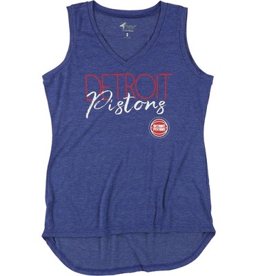 G-III Sports Womens Detroit Pistons Tank Top, Blue, Small