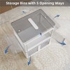 Modern Sideboard Decorative Storage Cabinet, 3-Pack Transparent Stackable Storage Bins with 5 Doors and Wheels, Folding Plastic Craft Container, White - 4 of 4