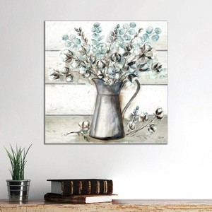 iCanvas Farmhouse Cotton Tin Pitcher by Tre Sorelle Studios Canvas Print Wall Art - 1 of 3