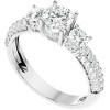 Pompeii3 1 1/2Ct Diamond & Moissanite Side Halo Engagement Ring in 10k Gold - 4 of 4
