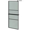 VidaXL Walk-in Shower Wall with Shelf Black 31.5 in.x76.8 in. ESG Glass&Aluminum - 2 of 4