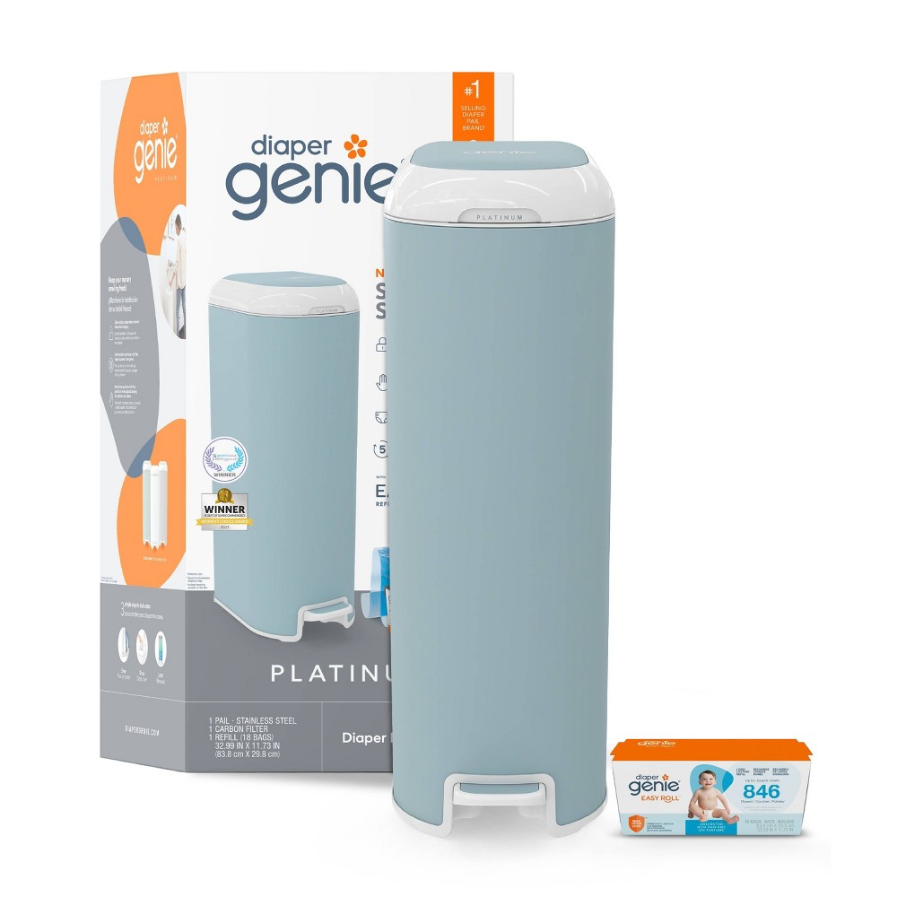 Diaper Genie Platinum Pail - Blue