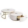 NicBex Coffee Tables for Living Room Modern 31.5" Round Coffee Table Lift-top Nesting Coffee Tables with 2 Drawers and Storage - 2 of 4