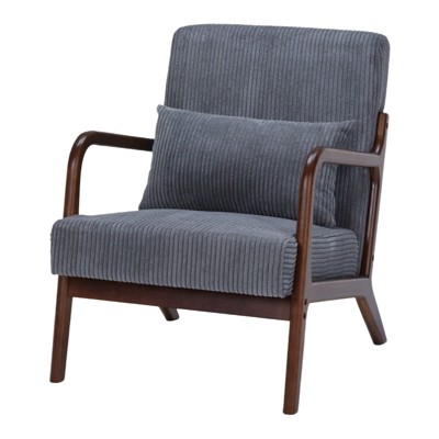 Hrinhom 28.7" W Modern Armchair, Living Room Accent Chairs With Lumbar Pillow