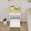 Vynxaria One Drawers and One-Compartment Tilt-Out Trash Cabinet Kitchen Trash Cabinet-White - 3 of 4