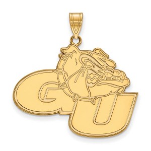 Black Bow Jewelry 10k Yellow Gold Gonzaga Bulldogs NCAA Extra Large Pendant - 1 of 3