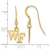 Black Bow Jewelry 14k Yellow Gold Plated Sterling Silver Wake Forest Demon Deacons NCAA Dangle Earrings - 2 of 3