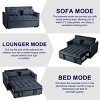 INFURNIC Sofas 3 in 1 Convertible Sleeper Pull Out Loveseat with Adjustable Backrest Velvet Pockets for Living Room, Black, 52.75"*33.46"*31.1" - 4 of 4