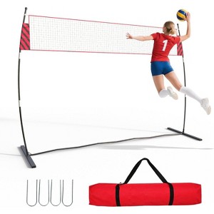 12/32ft Heavy-Duty Adjustable Volleyball Net System | Portable Freestanding Net with Poles, Carrying Bag - Easy Setup for Outdoor/Backyard/Beach - 1 of 4