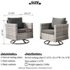 XIZZI Outdoor Rocking Chair 360 Degrees Swivel, Patio Bistro Set of 2, PE Rattan All Weather Outside Rocker Chair for Porch, Garden and Terrace - 3 of 4