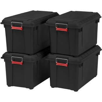 78 Qt. Stackble Storage Tote, with Heavy-duty Orange Buckles/ Lid