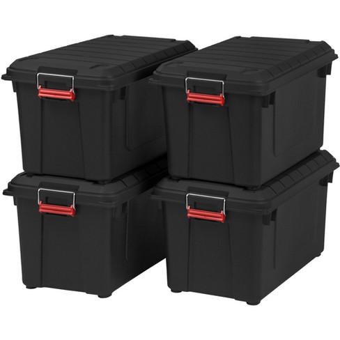 Iris Usa 4pack 91qt Christmas Plastic Storage Bins With Lids And