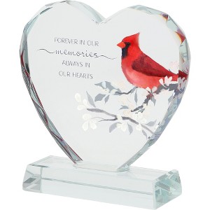 Pavilion Gift Company - In Our Hearts - 4" Crystal Heart Plaque - Wall Sign Panels - 1 of 4