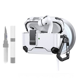 HTUTWOO AirPods Pro 2nd/1st Generation Case Cover with Magnetic Automatic Lock, Phone Stand and Cleaning Kit Compatible with Magsafe - 1 of 4