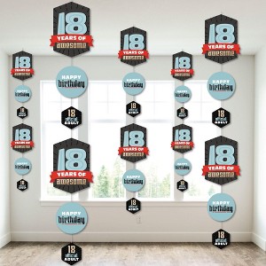 Big Dot of Happiness Boy 18th Birthday - Eighteenth Birthday Party DIY Dangler Backdrop - Hanging Vertical Decorations - 30 Pieces - 1 of 4