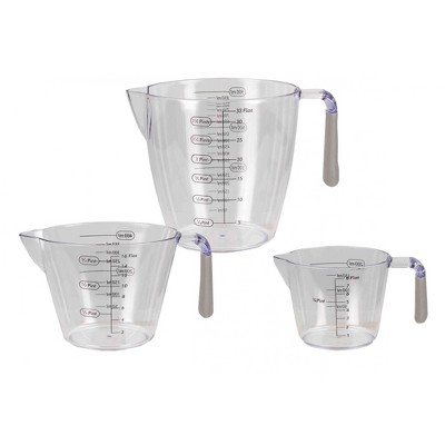 Home Basics 3 Piece Measuring Cup with Rubber Grip