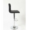 Roundhill Swivel Leather Adjustable Hydraulic Bar Stool, Black, Set of 2 - 4 of 4