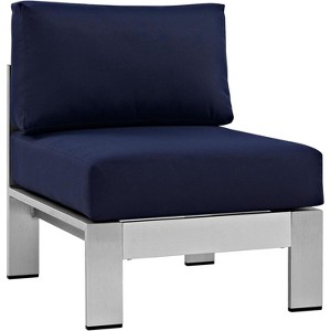 Modway Shore Armless Outdoor Patio Aluminum Chair - 1 of 4
