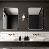 Dovelina Rectangular Metal Frame Pivot Decorative Wall Mirror with Rounded Corners (Set of 2) - 2 of 3