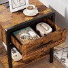 Garvee Nightstand Set of 2, Nightstands with Charging Station, Modern Nightstands with Drawers Storage Shelf for Bedroom, Living Room, Brown - 4 of 4