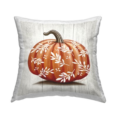 Stupell Industries Rustic Seasonal Pumpkin Leaf Sprig Pattern