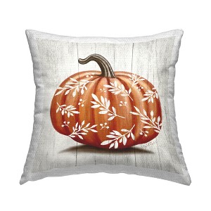 Stupell Industries Rustic Seasonal Pumpkin Leaf Sprig Pattern - 1 of 3