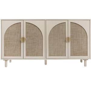 Vynxaria Decorative Storage Cabinets - Elegant Vanity Tables in Black/Beige - 1 of 4