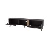Vynxaria Modern TV Stand with 2 Doors and Open Storage, Wengue, 63"W x 13.8"D x 16.9"H - 2 of 4