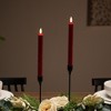 Northlight LED Flickering Flameless Taper Honeycomb Christmas Candles - 9.5" - Red - Set of 2 - 3 of 4