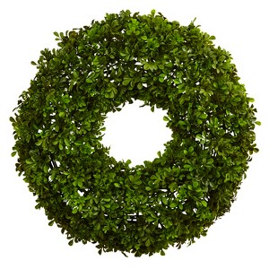 Nearly Natural 22-in Boxwood Wreath - 1 of 1