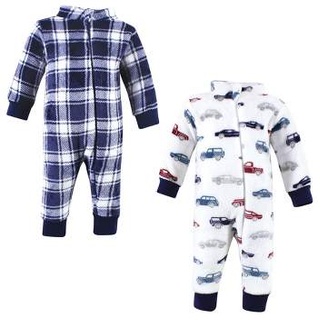 Hudson Baby Infant Boy Plush Jumpsuits, Cars
