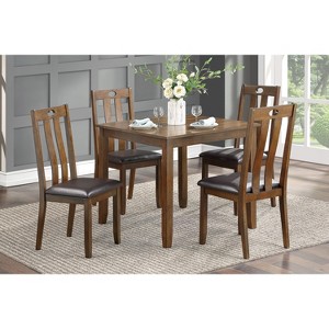 NicBex Dining Table Set for 4 Transitional Style Brown Finish Wooden Dining Set Table with 4 Side Chairs for Kitchen, Dining Room - 1 of 4