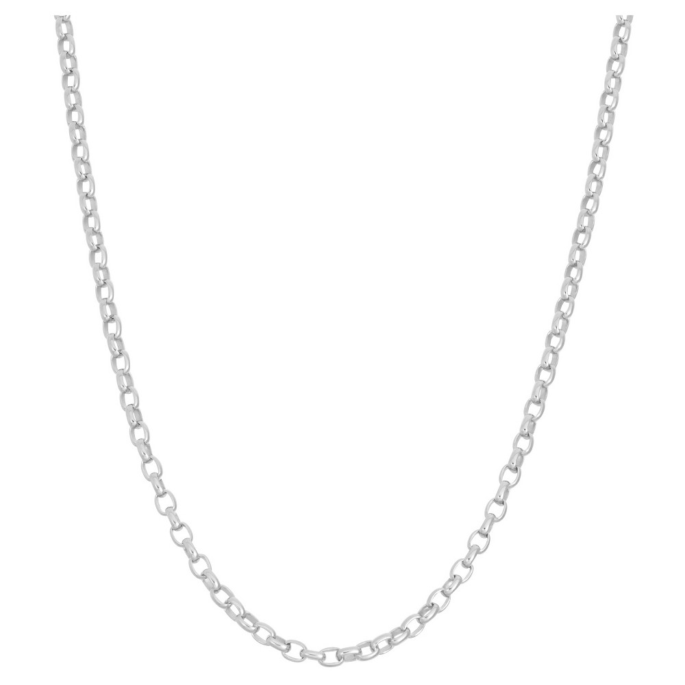 Photos - Pendant / Choker Necklace Tiara Sterling Silver 16" - 22" Adjustable Rolo Chain - White